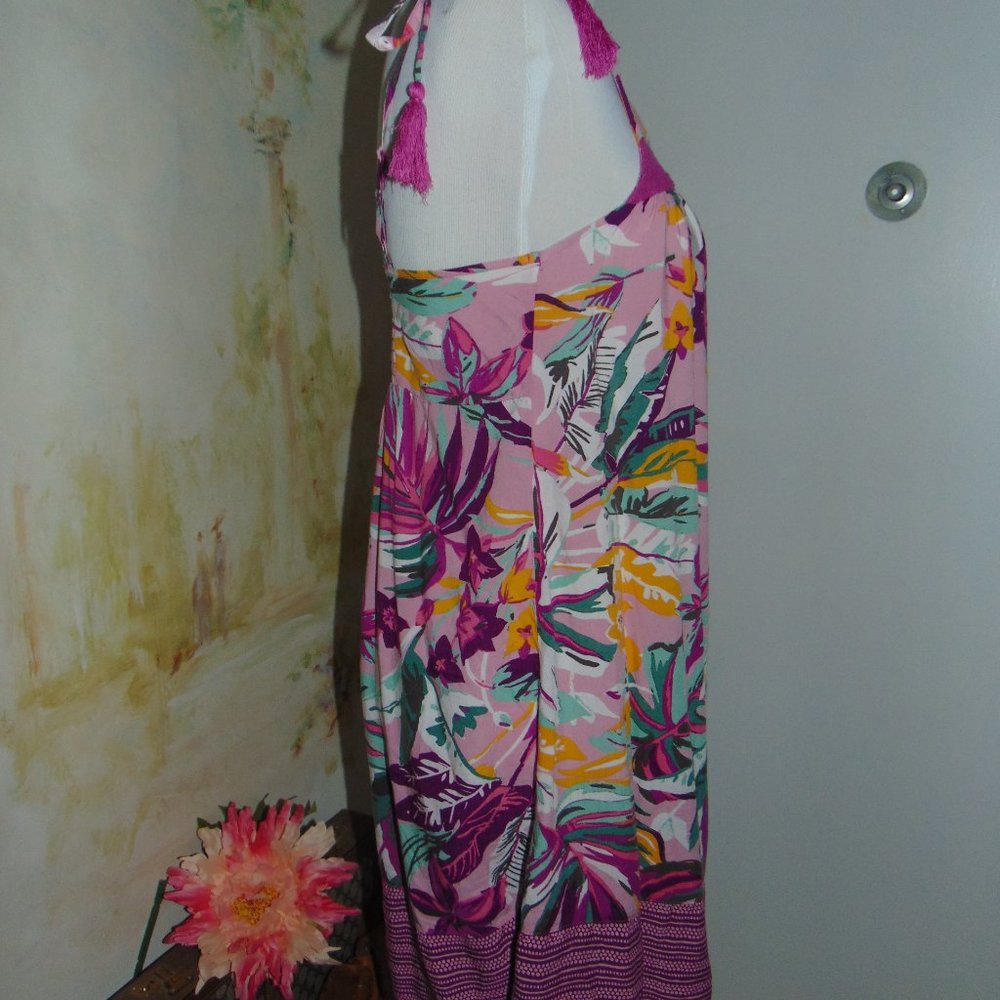 Sleep Well Women's Purple Pink Tropical Floral Crochet Sleepwear Nighty sz 8 - Picture 5 of 8